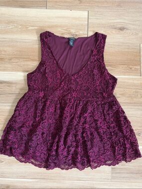torrid Burgundy Lace Peplum Camisole